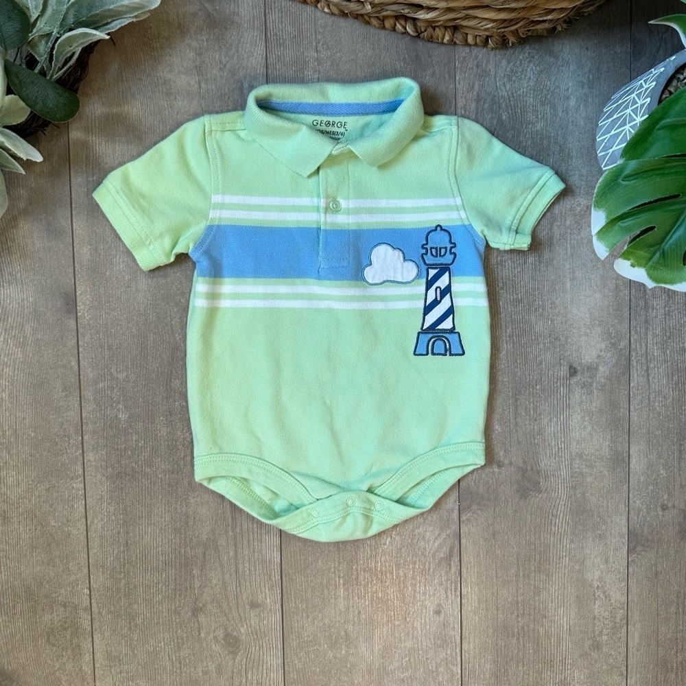Vintage Baby Boy Lighthouse Romper One Piece Size 3-6 Months - Picture 9 of 11